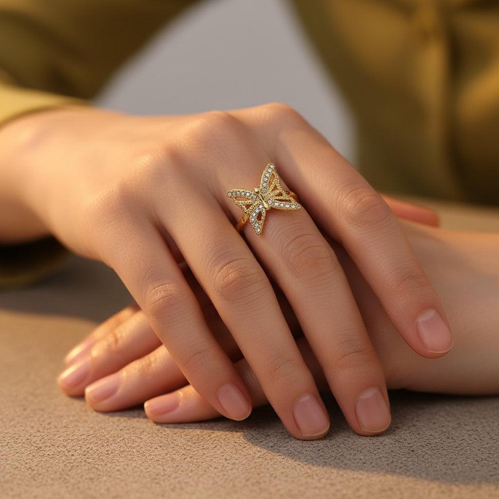 Avelviva - Diamond Butterfly Ring