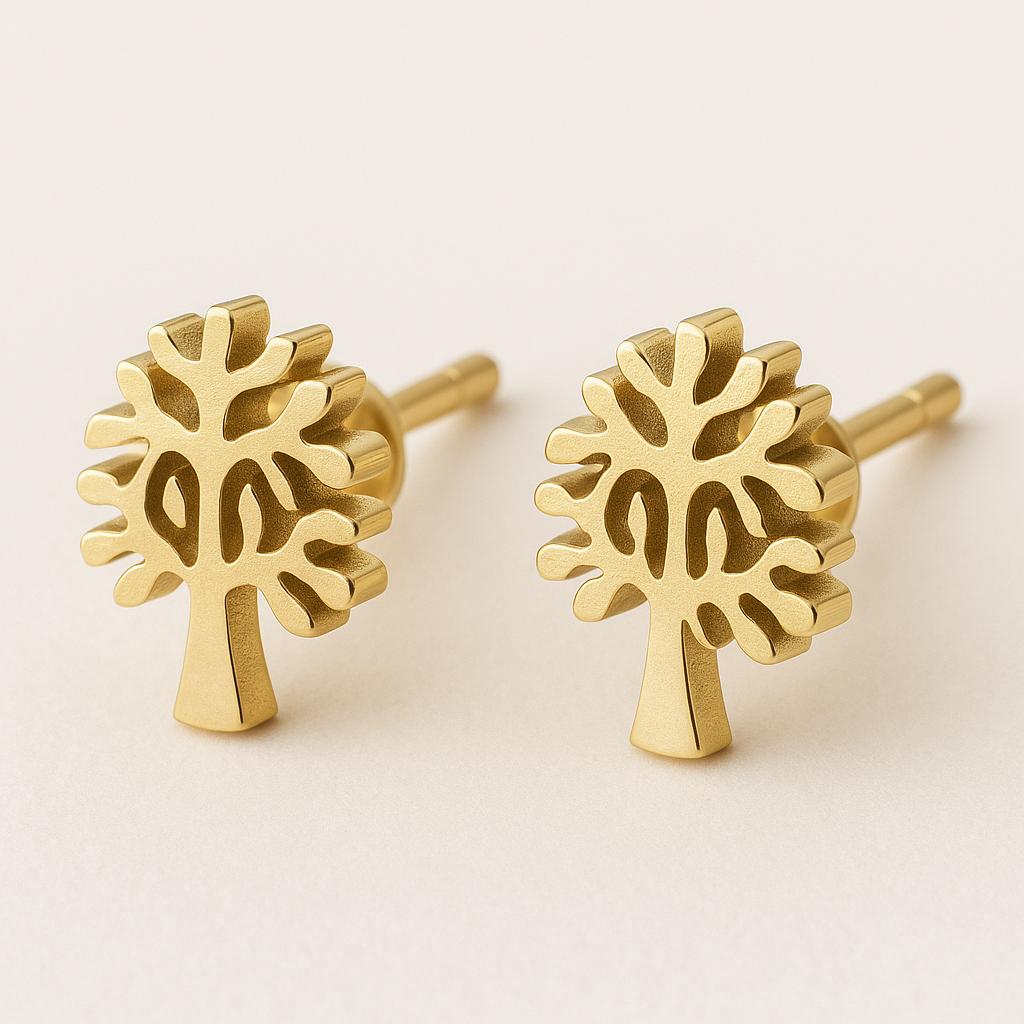 „Avenira“ – Lebensbaum-Ohrstecker-Goldharmonie