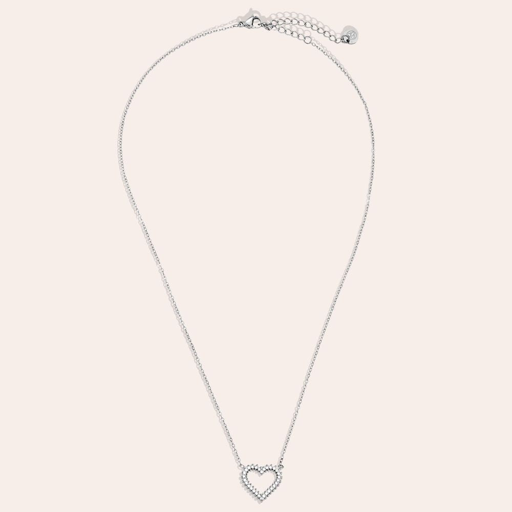 "Avialeiyne" Diamond Nice Heart Edelstahl Halskette