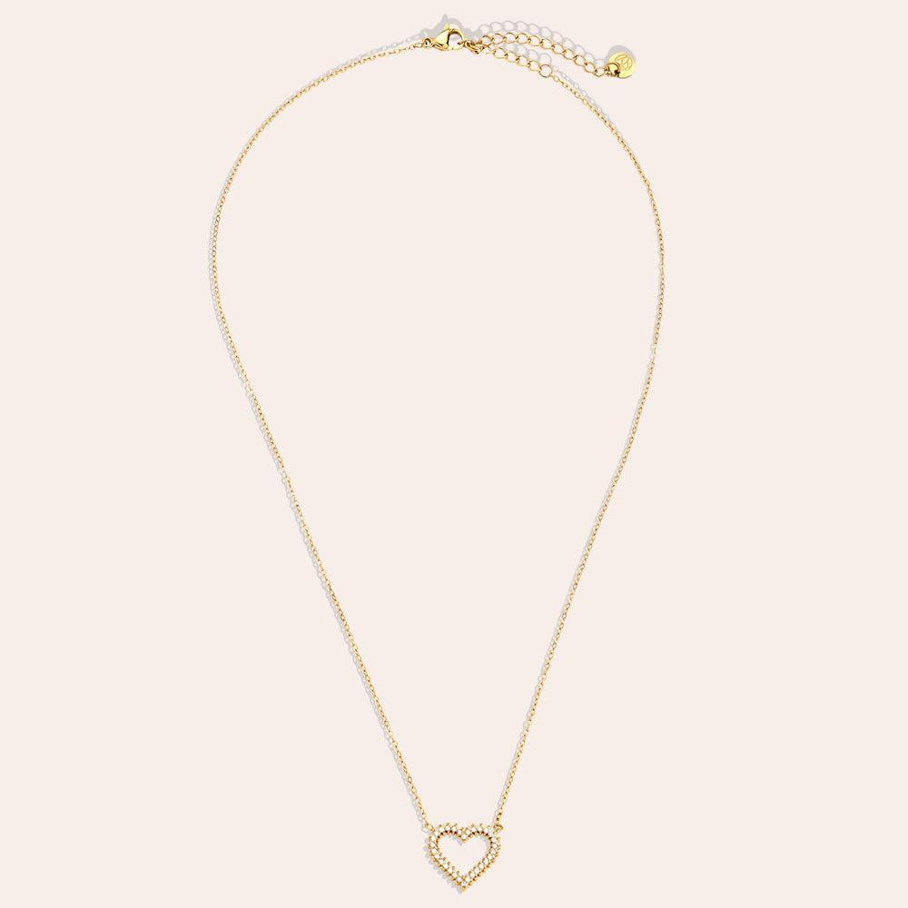 "Avialeiyne" Diamond Nice Heart Edelstahl Halskette-Goldharmonie