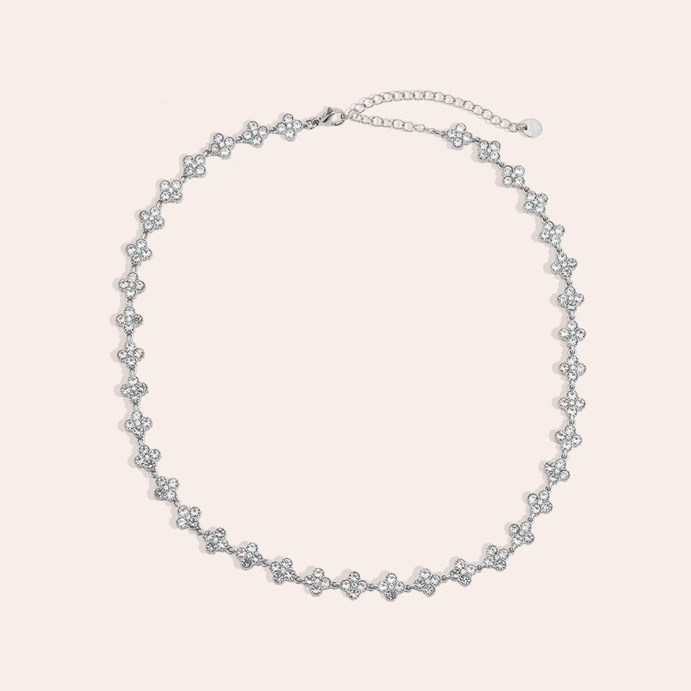 "Avielleine" Diamond Lucky Flowers Edelstahl Halskette