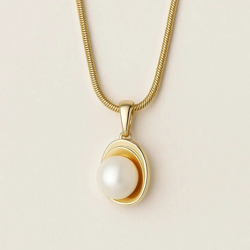 „Avina“ – Anhängerkette mit Anhänger aus Süßwasserperle, 41,5 + 5 cm-Goldharmonie
