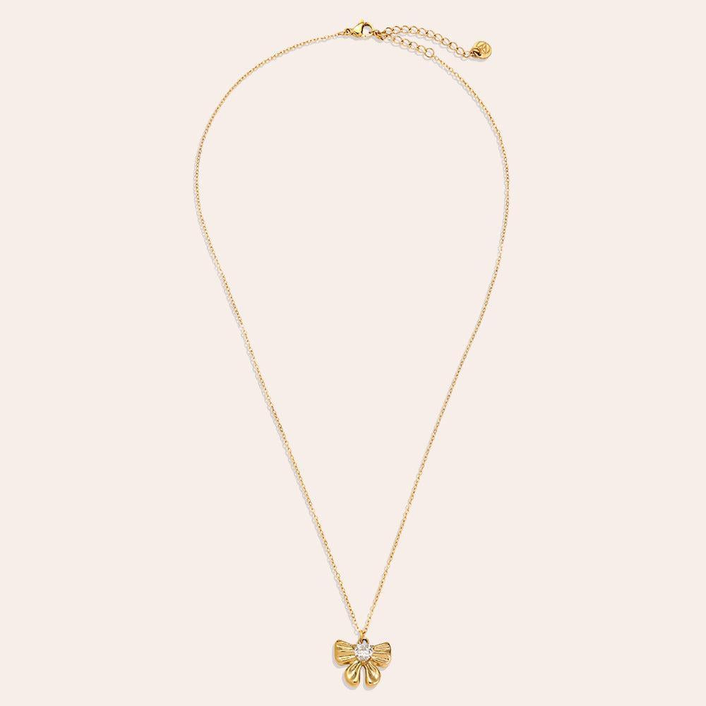 "Avirae" Sweet Bowtie With Diamond Edelstahl Halskette-Goldharmonie