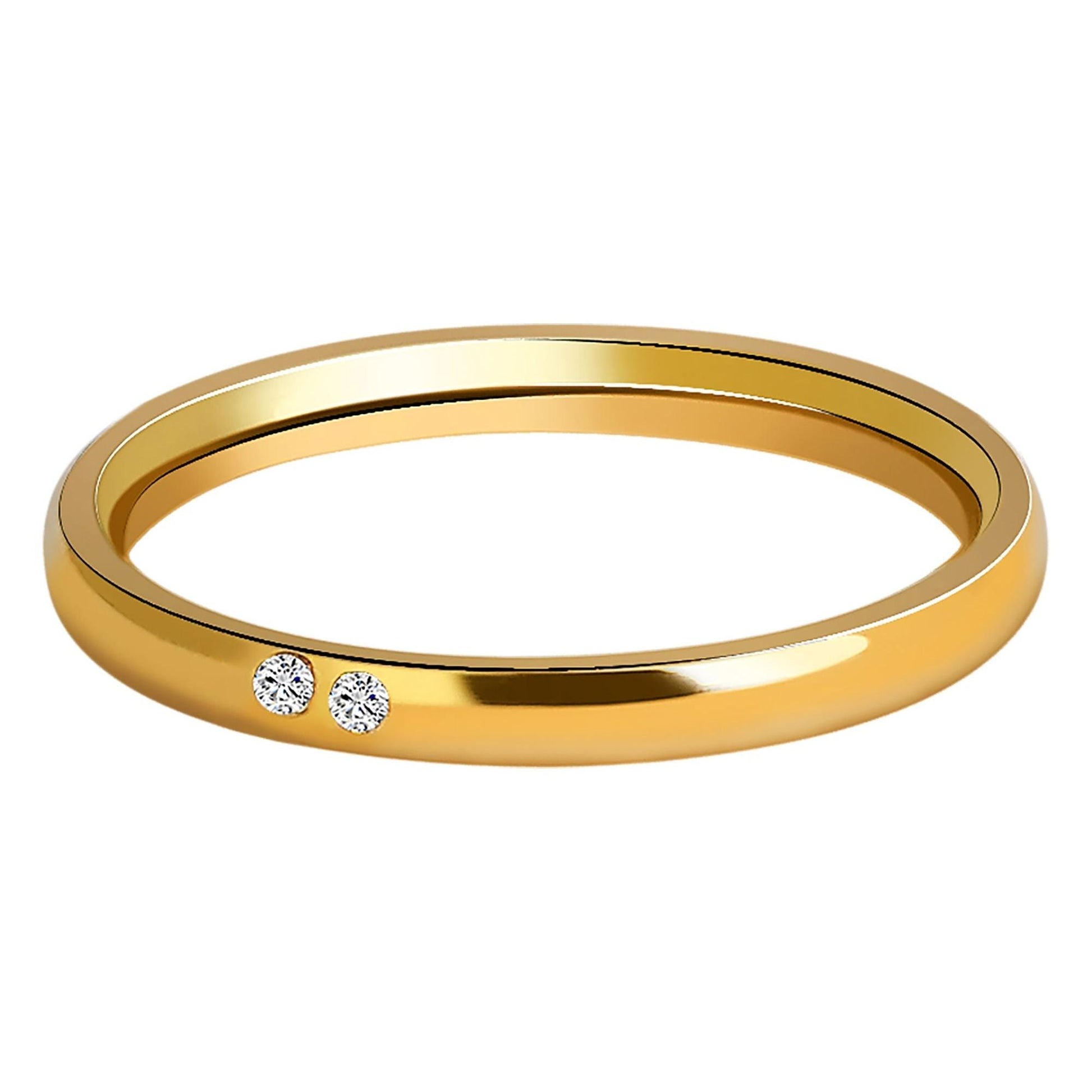 "Cariva" – Goldfarbener Ring mit dezenten Similisteinen