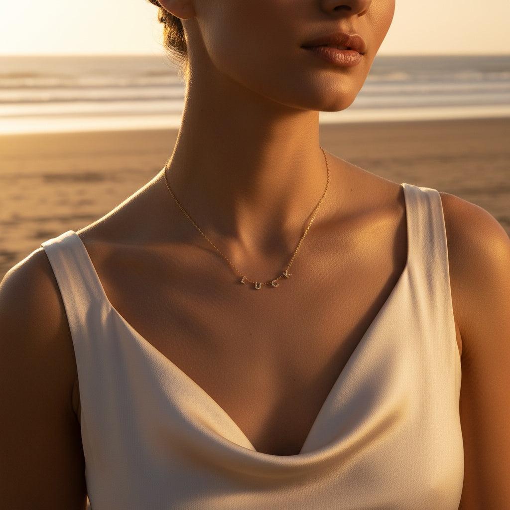 "Celiaianeora" Diamond LUCK Edelstahl Halskette