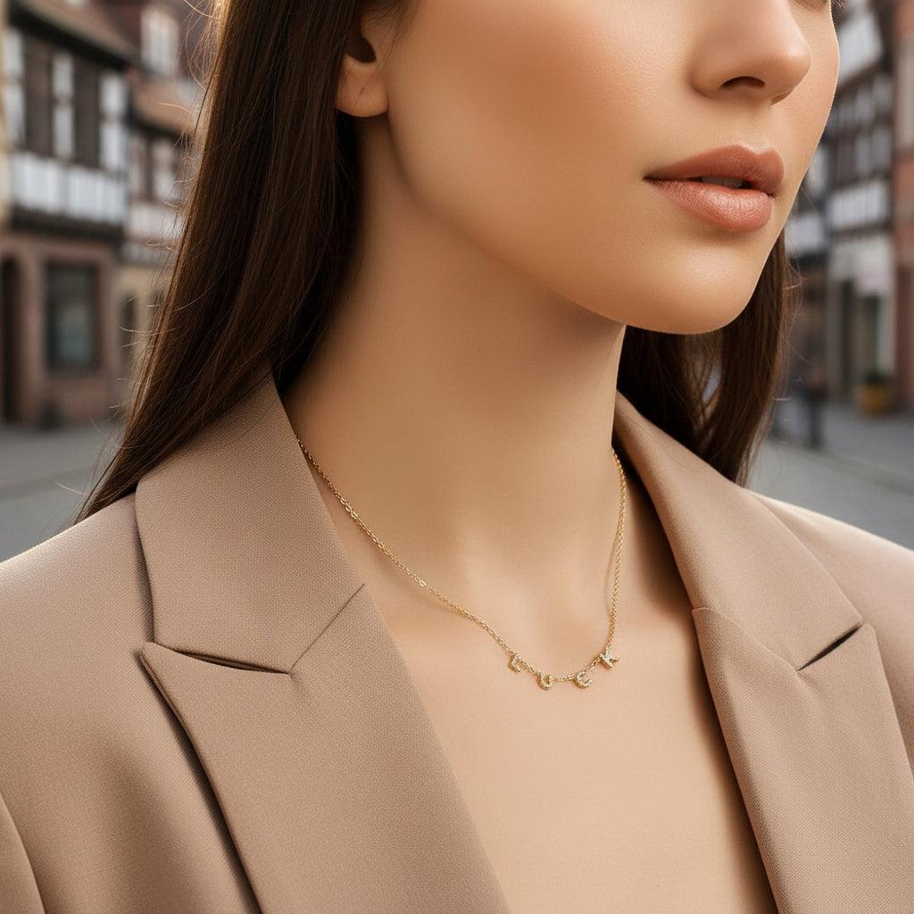 "Celiaianeora" Diamond LUCK Edelstahl Halskette