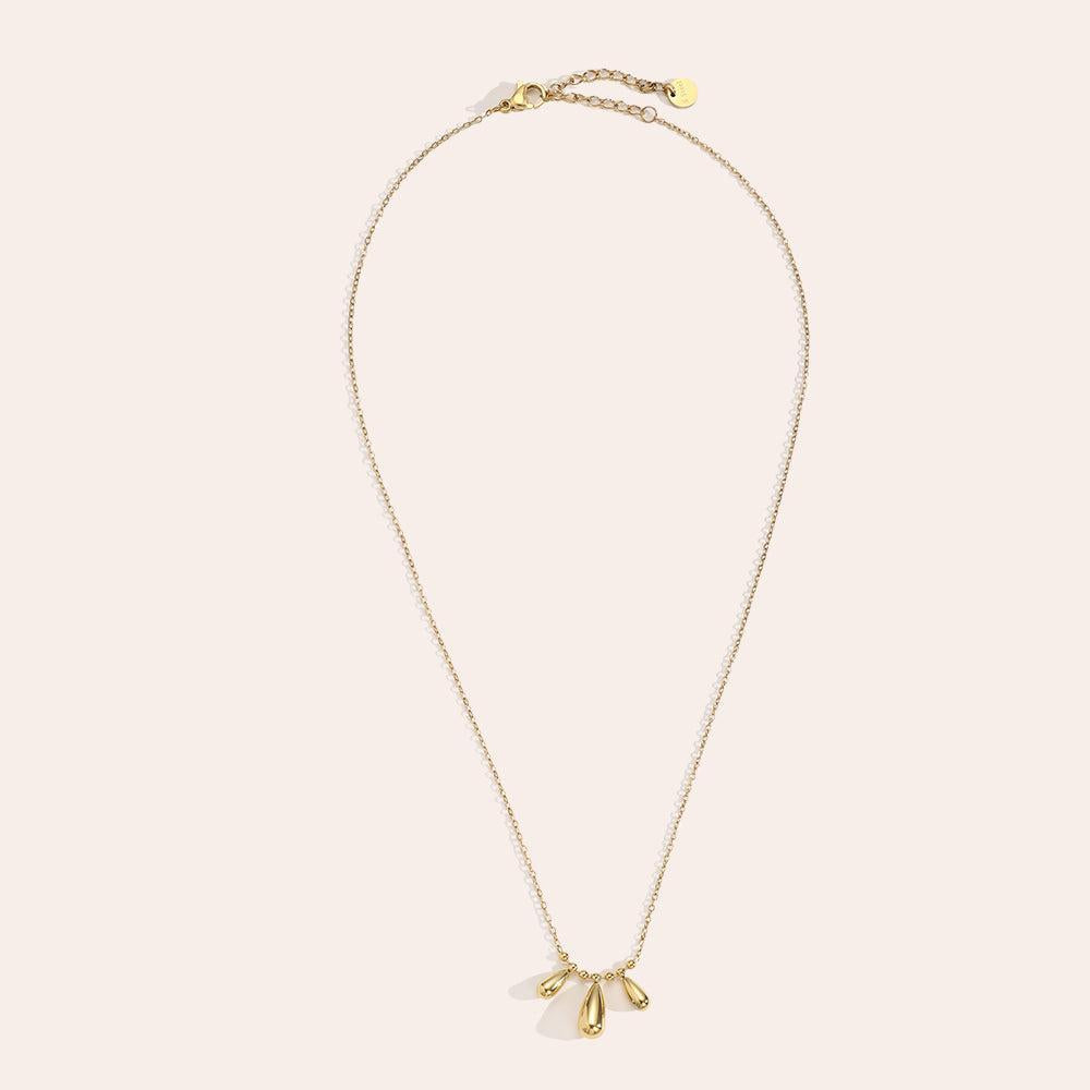 "Celianaraora" Three Drops In Thin Chain Edelstahl Halskette-Goldharmonie