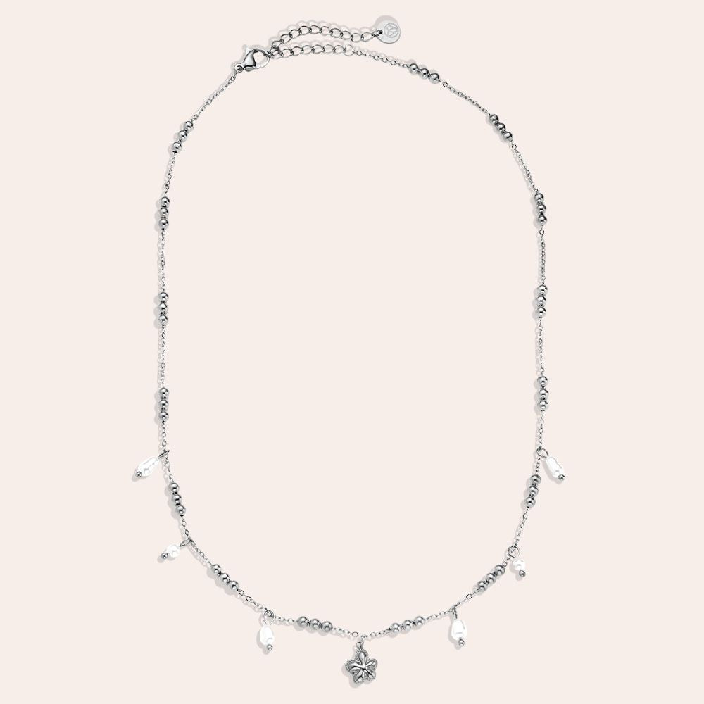 "Celiayneara" Pearl Flower Fun Edelstahl Halskette
