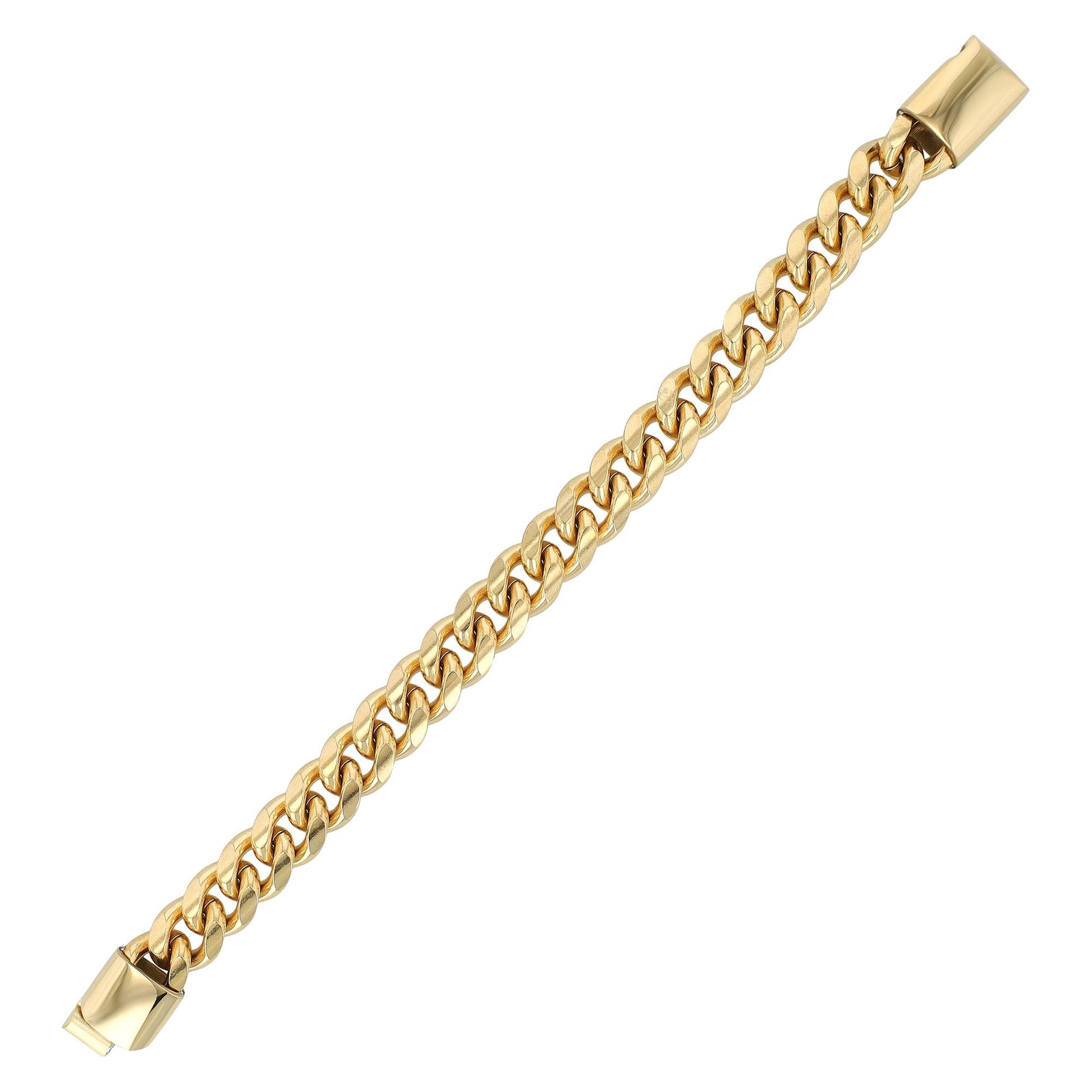 "Corvian" – Goldfarbenes Panzerarmband mit Magnetverschluss, 21,5 + 1 cm
