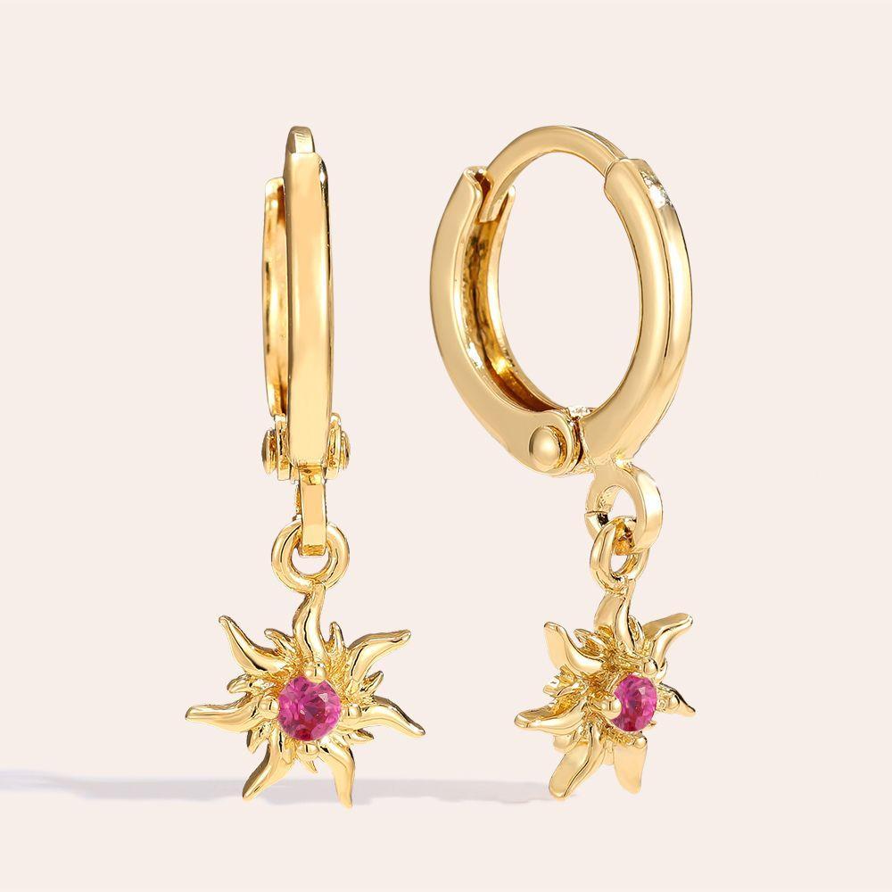 "Dorelia" Diamond Sun vergoldete Edelstahl Ohrringe