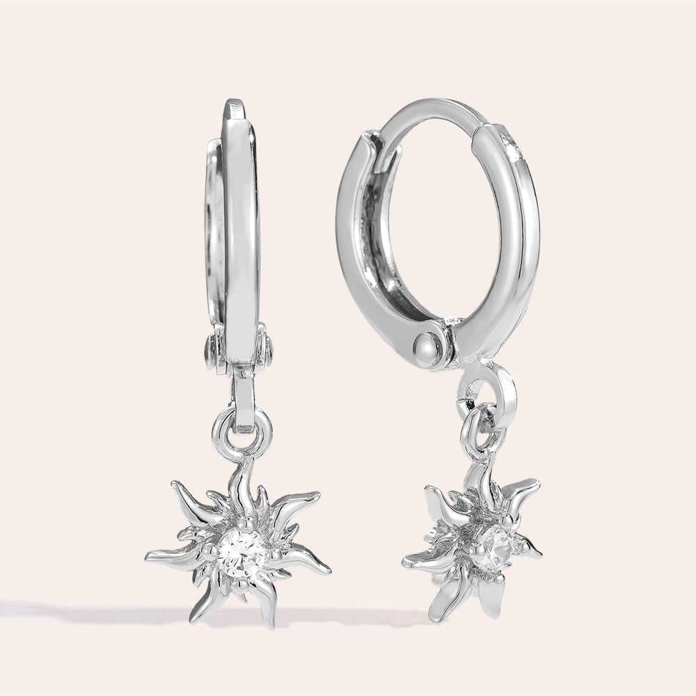 "Dorelia" Diamond Sun vergoldete Edelstahl Ohrringe