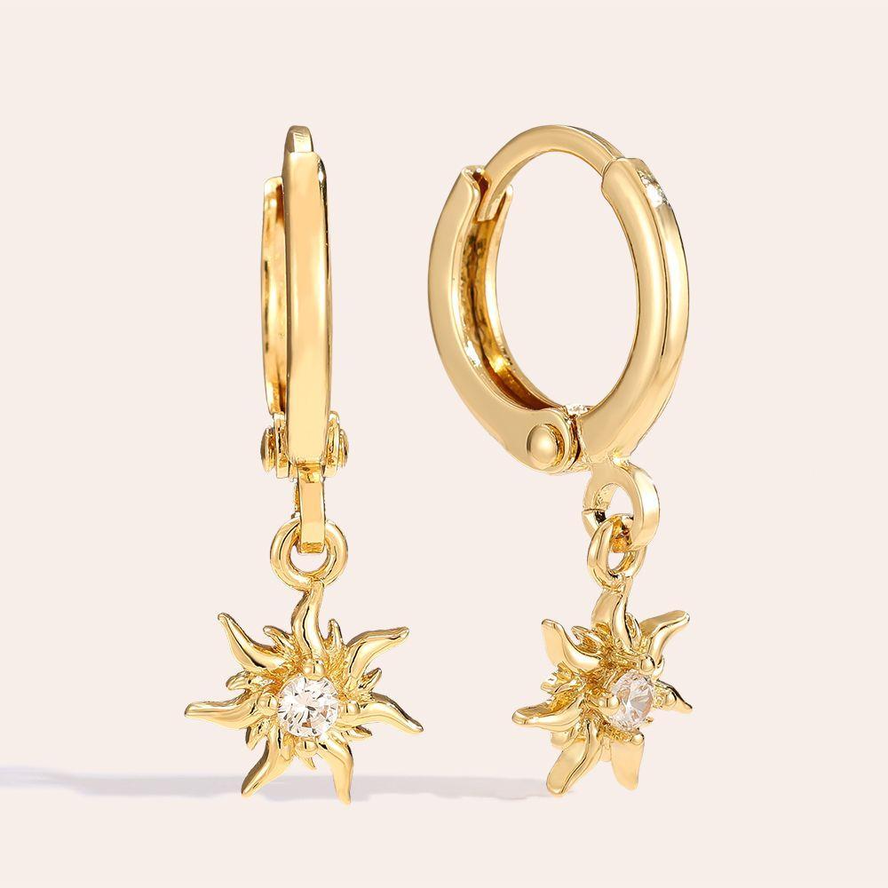 "Dorelia" Diamond Sun vergoldete Edelstahl Ohrringe-Goldharmonie