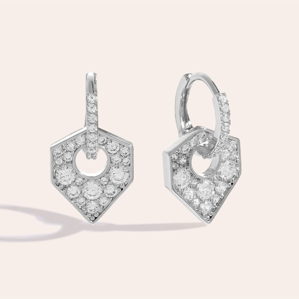 "Doringo" Small Shield Diamond Vergoldete Ohrringe