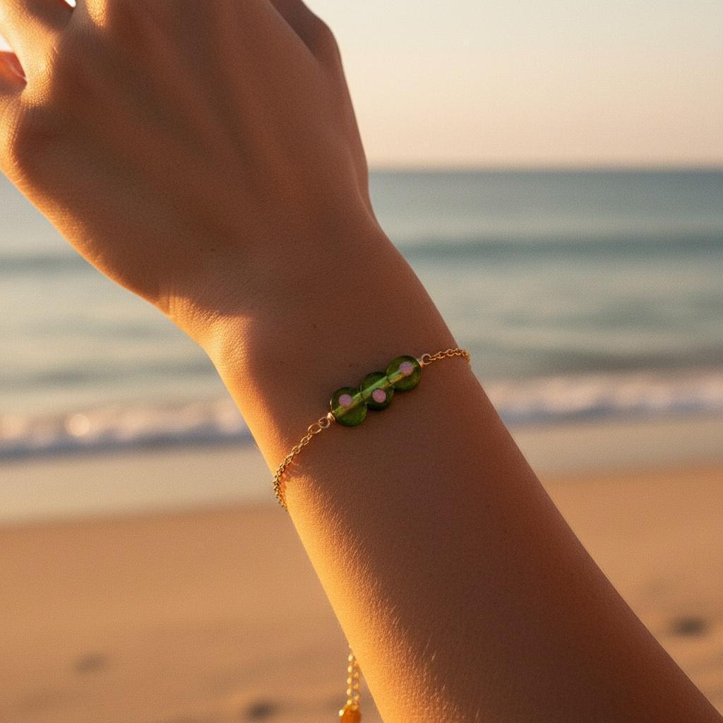 „Elamira“ Three Green Armband