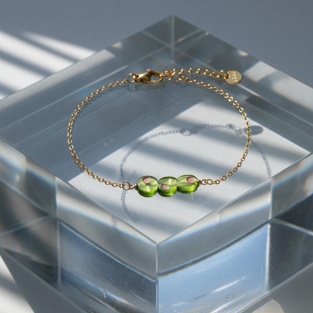 „Elamira“ Three Green Armband