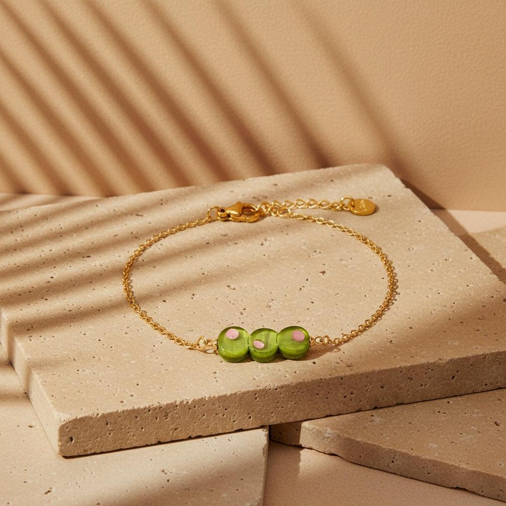 „Elamira“ Three Green Armband