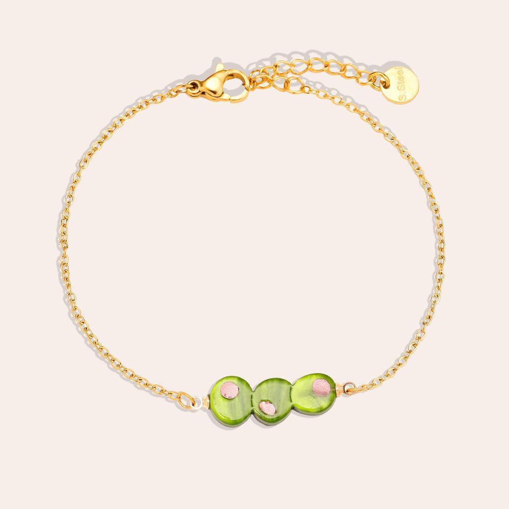 „Elamira“ Three Green Armband-Goldharmonie