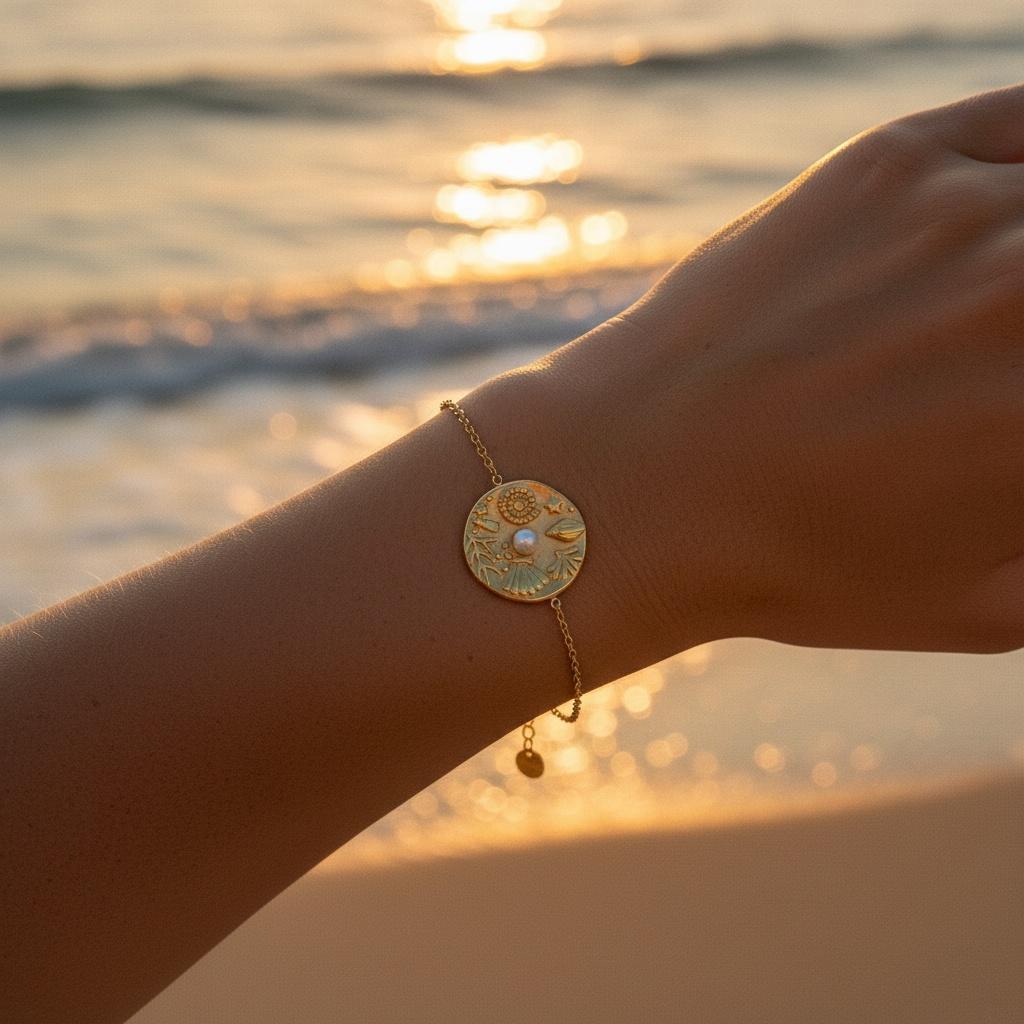 „Elamiraa“ Ocean Plate With Pearl Armband