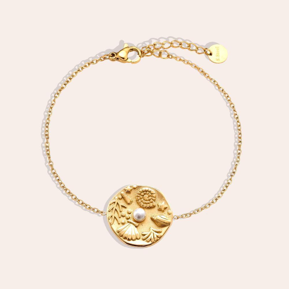 „Elamiraa“ Ocean Plate With Pearl Armband-Goldharmonie