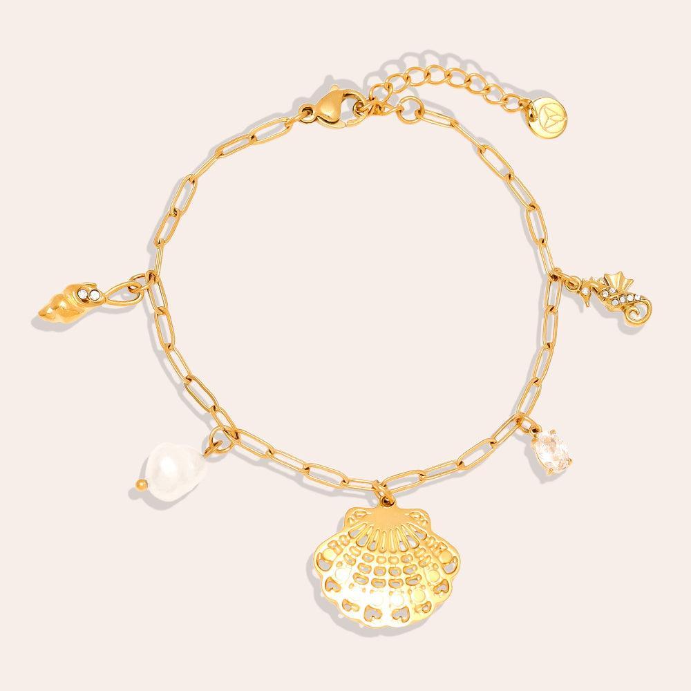 „Elanella“ Ocean And Charms Armband-Goldharmonie