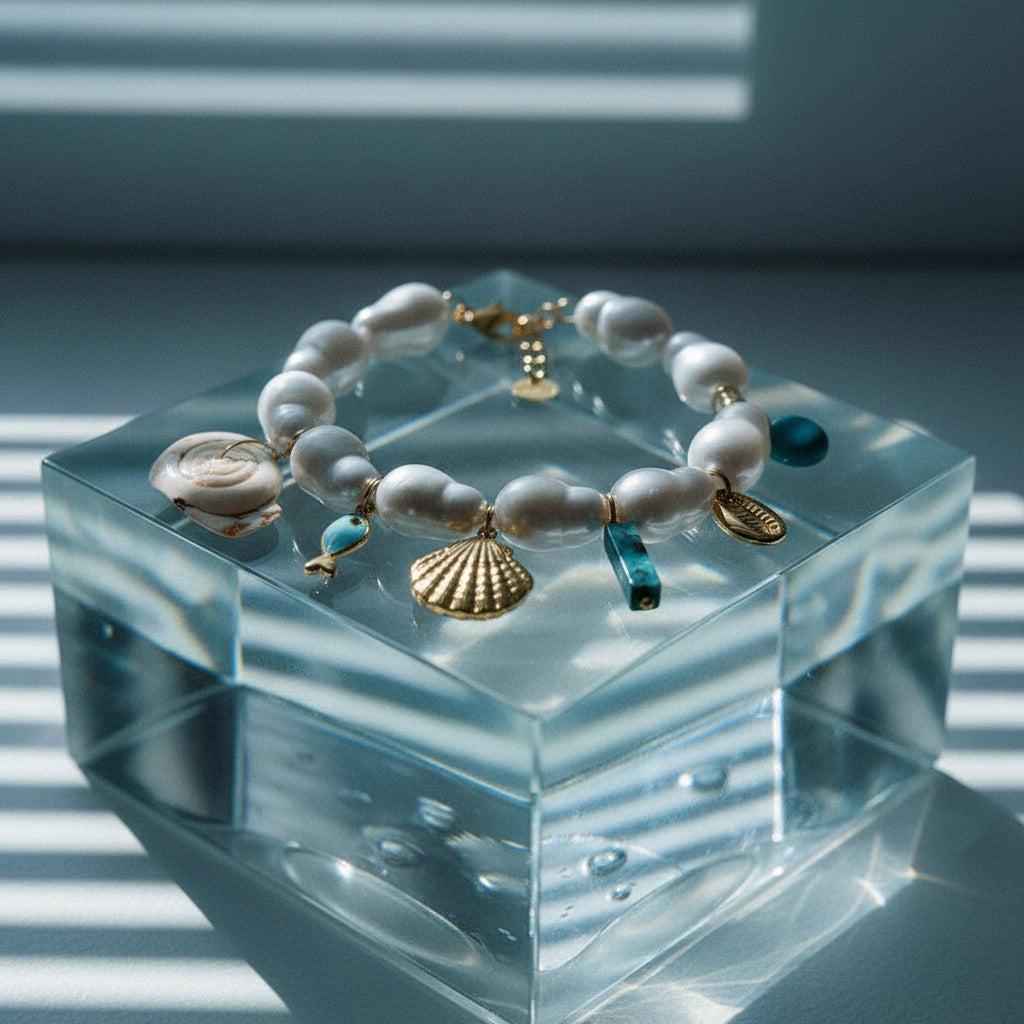 „Elanellaa“ Fish Agate Pearl Armband