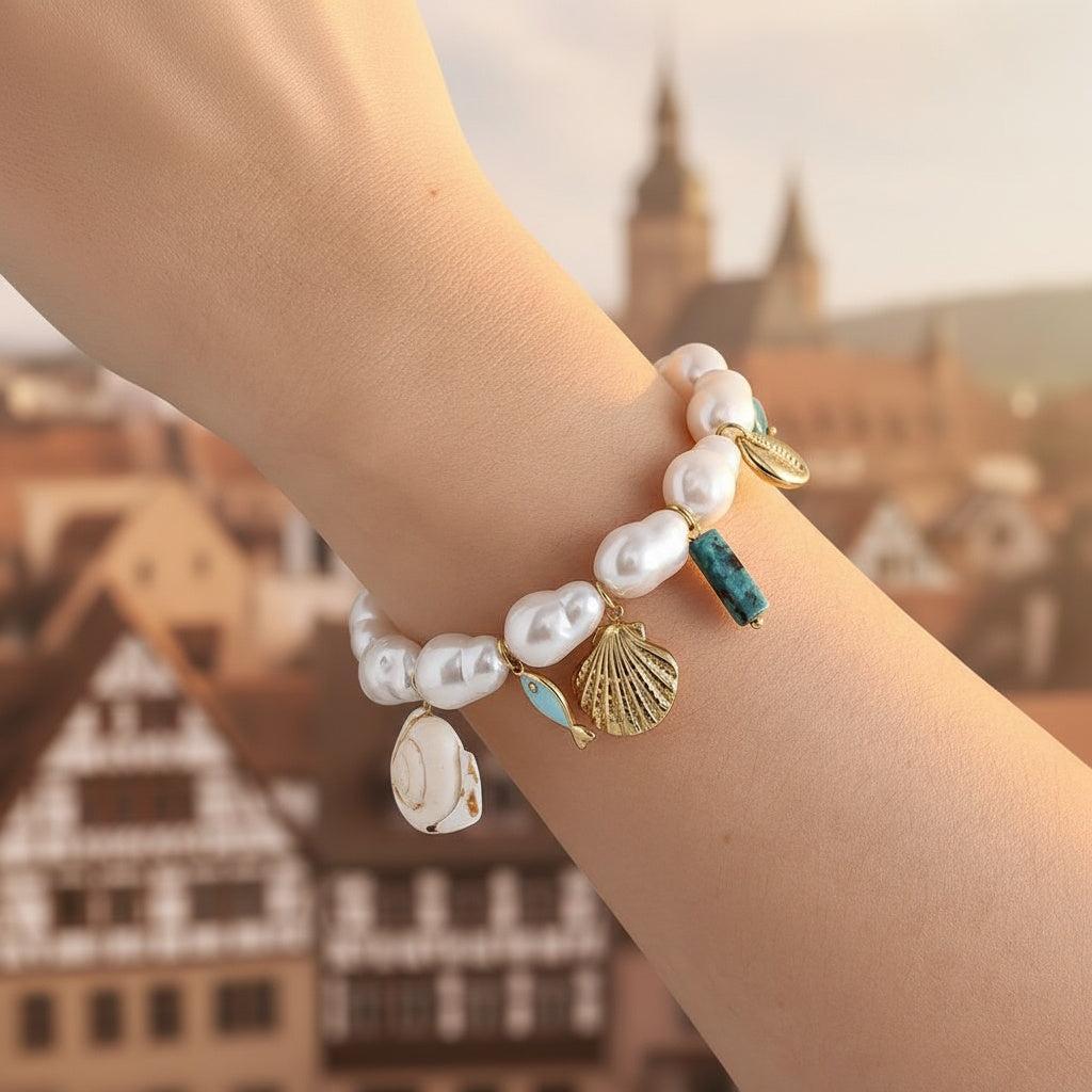 „Elanellaa“ Fish Agate Pearl Armband