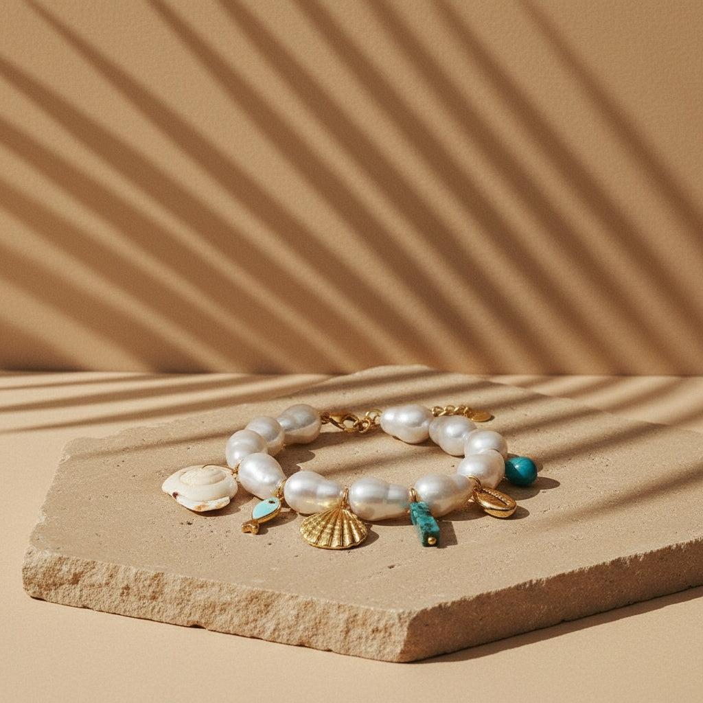 „Elanellaa“ Fish Agate Pearl Armband