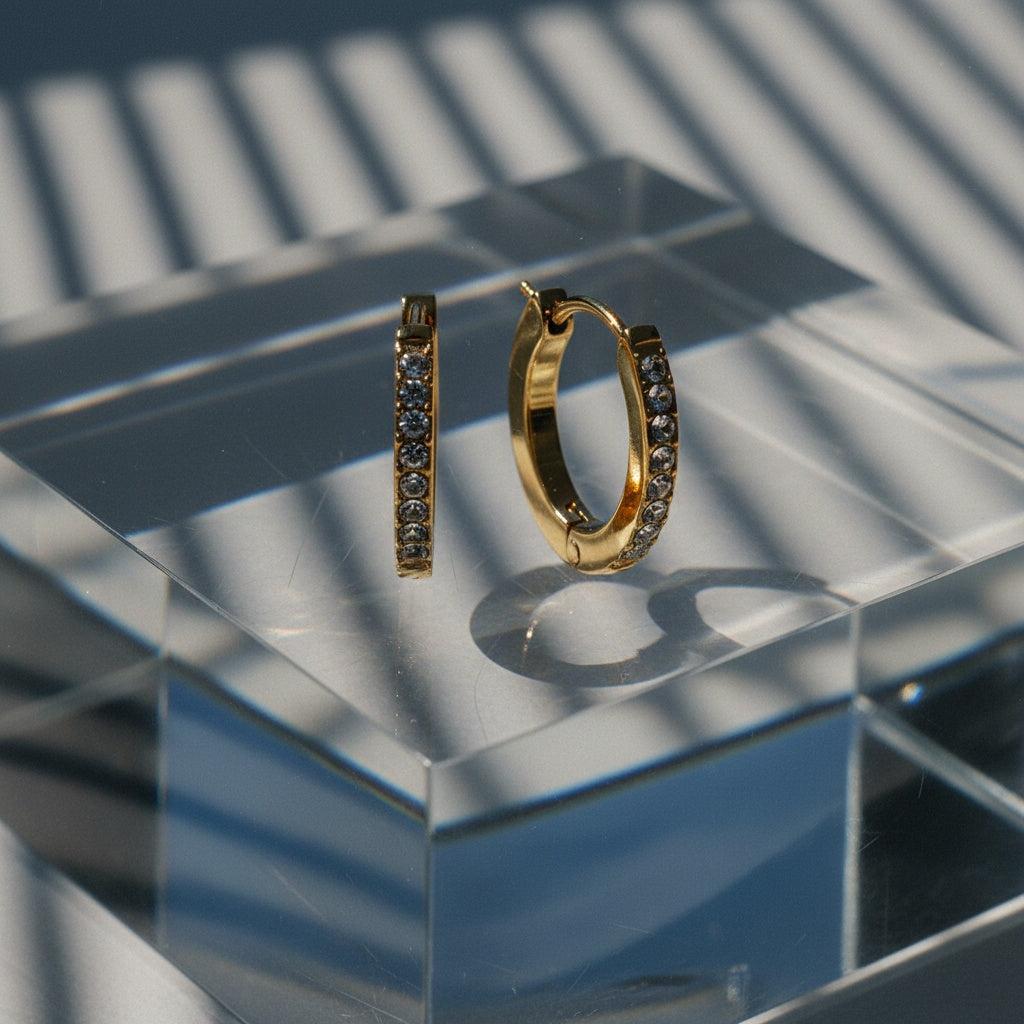 „Elanira“ Simple Diamonds Hoop Ohrringe