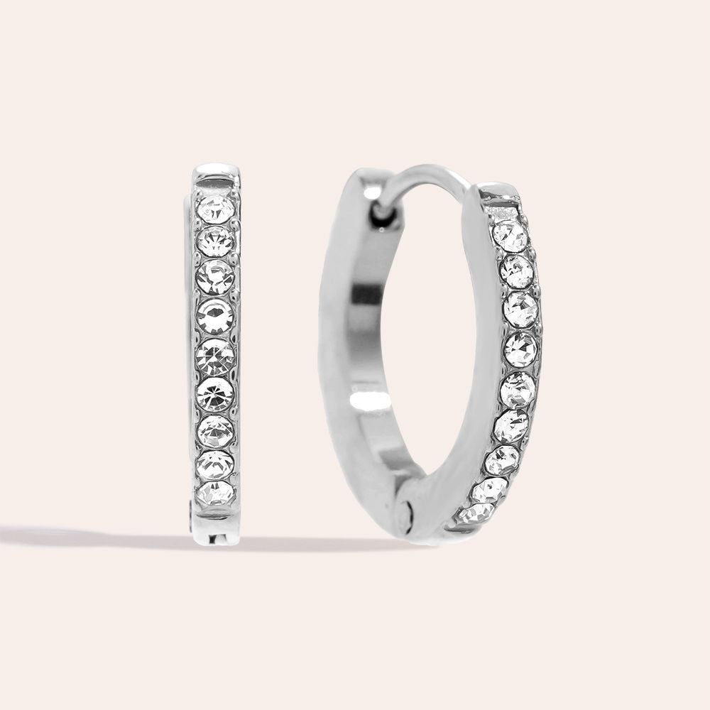 „Elanira“ Simple Diamonds Hoop Ohrringe