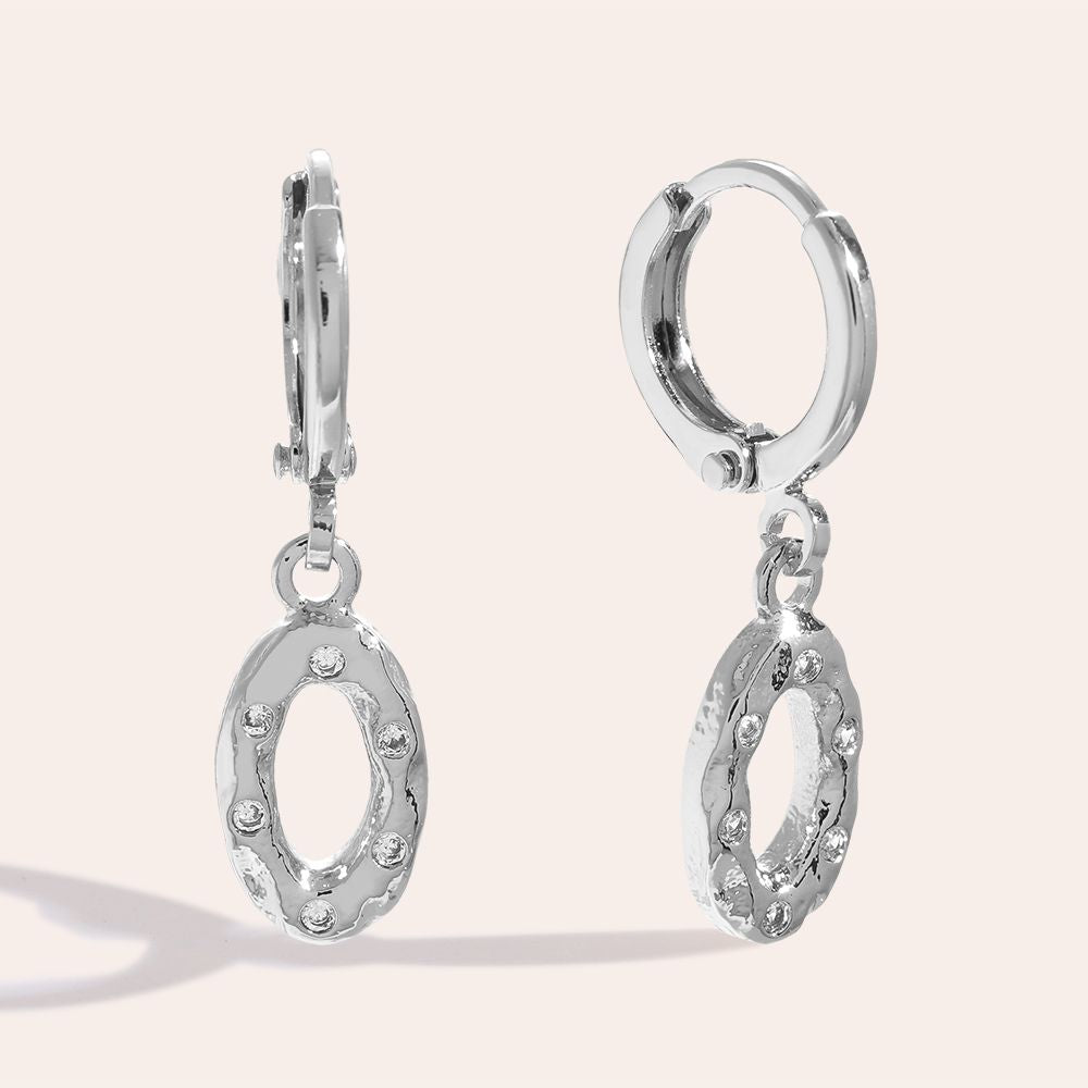 „Elanora“ Cute Oval Diamond Vergoldete Ohrringe