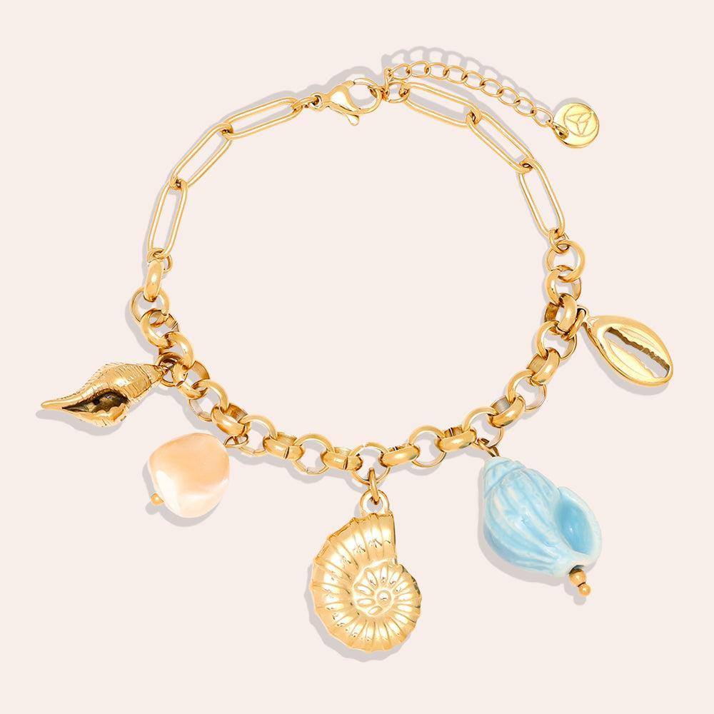 „Elaria“ Blue Ocean Love Armband-Goldharmonie