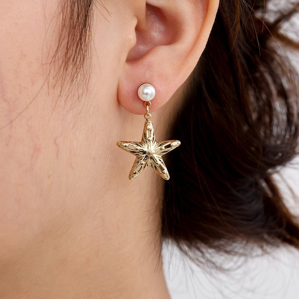 „Elariva“ Shell Star And Pearl Ohrringe
