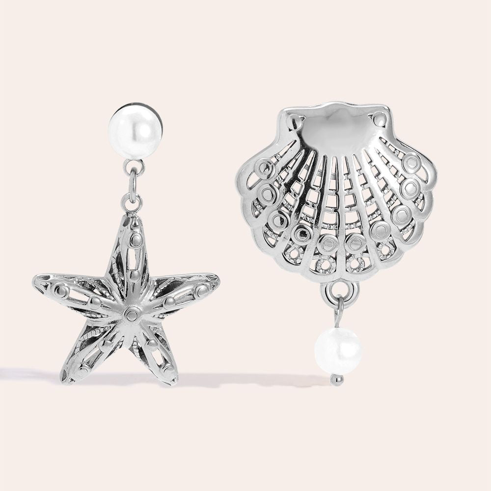 „Elariva“ Shell Star And Pearl Ohrringe