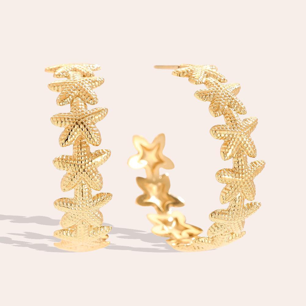 „Elasira“ Sea Star Hoop Ohrringe-Goldharmonie