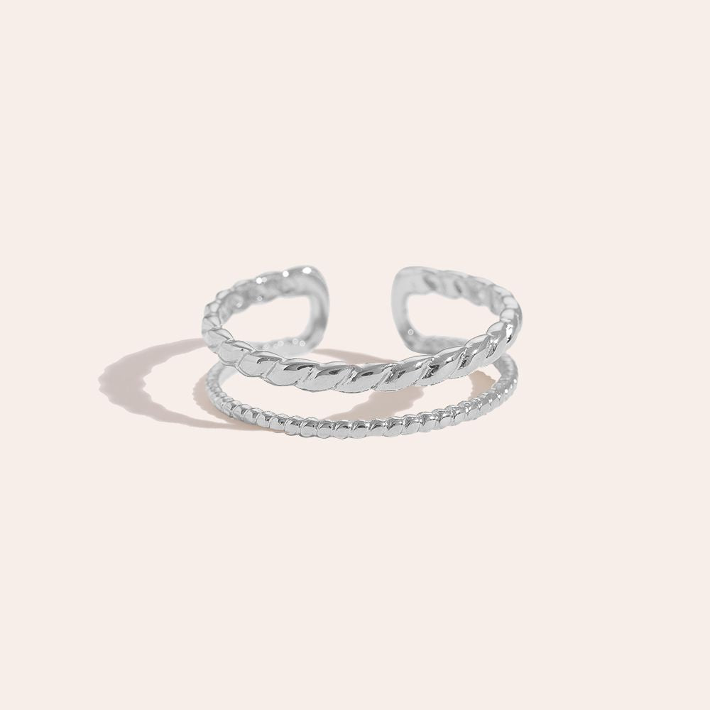 Elavella - Two Thin Layer Twisted Ring