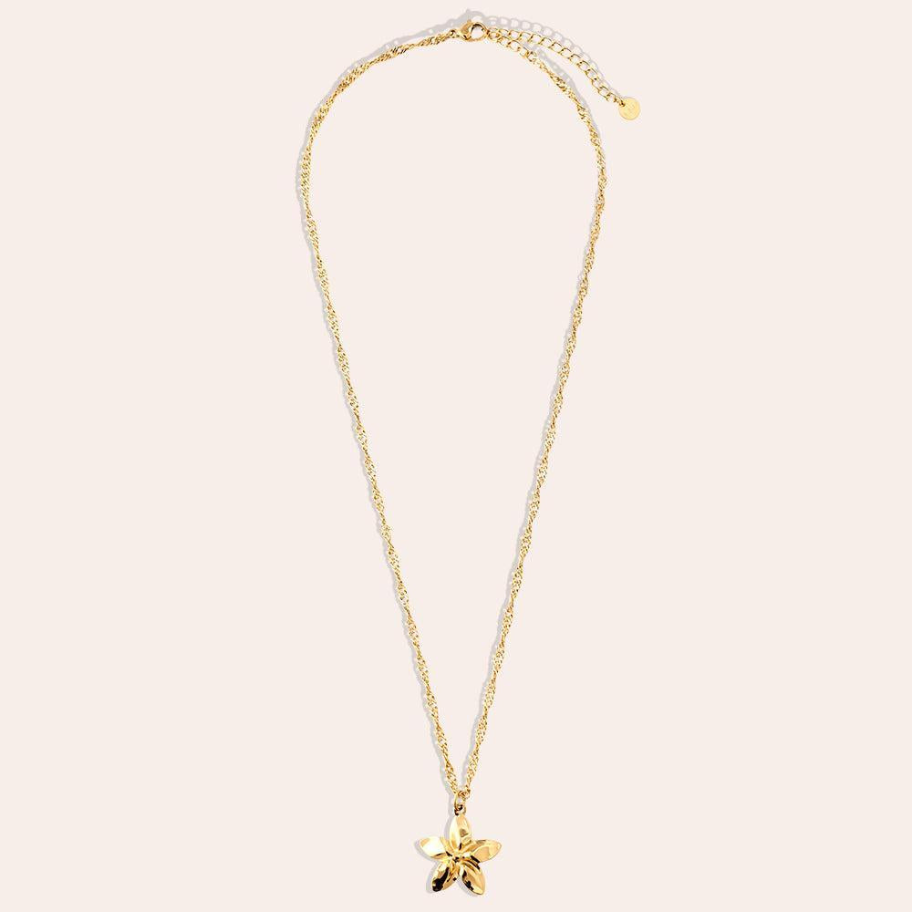"Eliaraeva" Single Super Flower Edelstahl Halskette-Goldharmonie