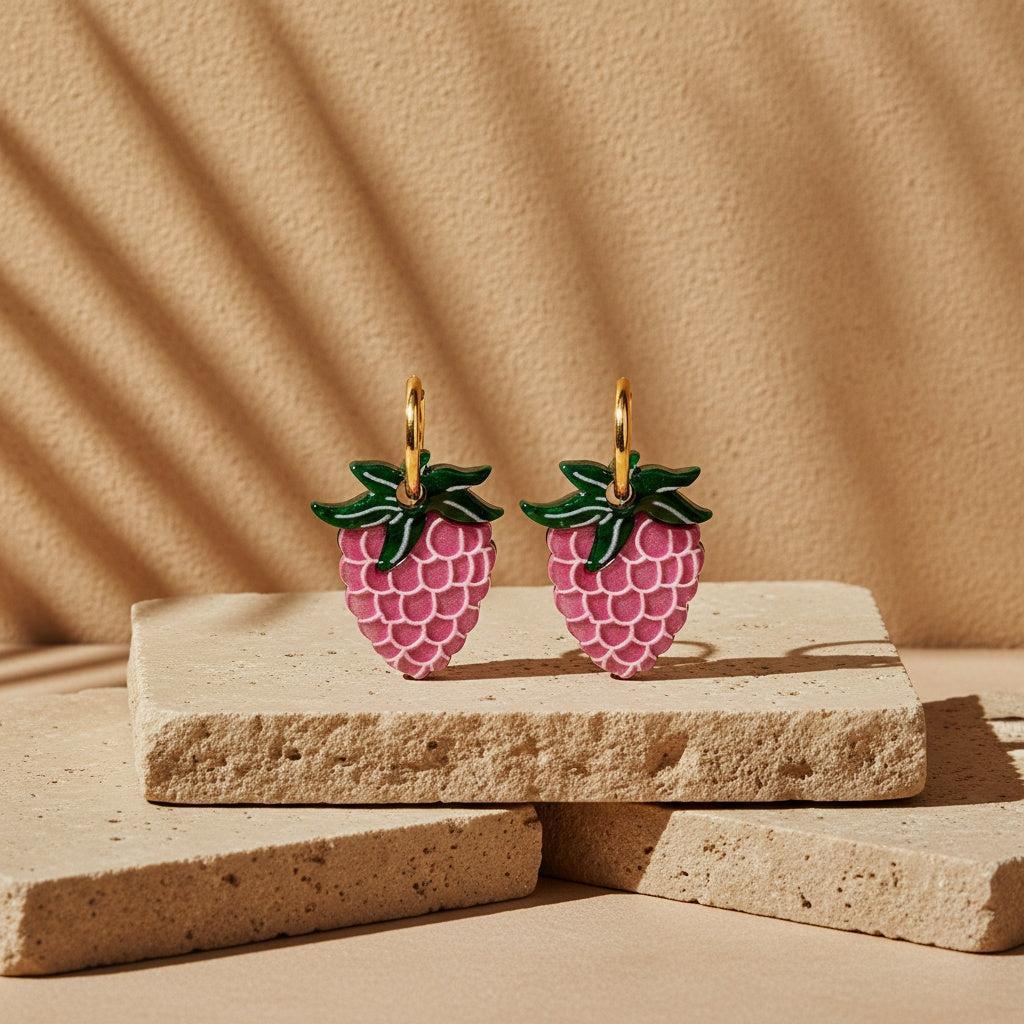 „Elilin“ Raspberry Ohrringe
