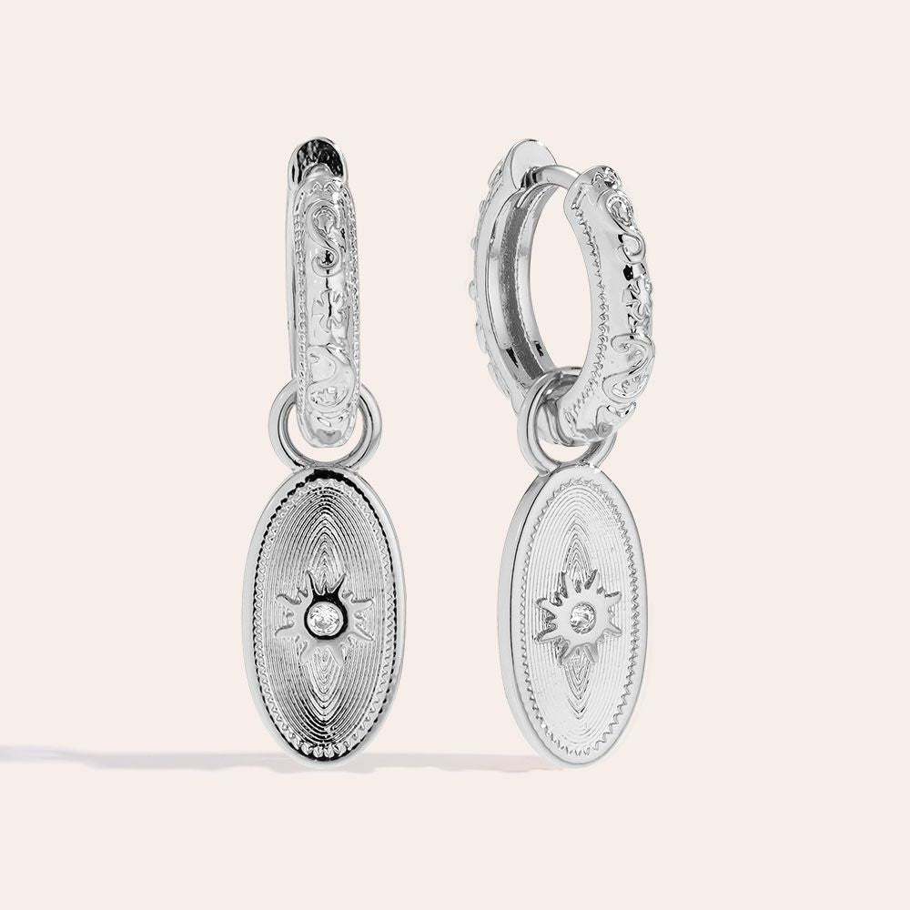 „Elinella“ Oval Frame Vergoldete Ohrringe