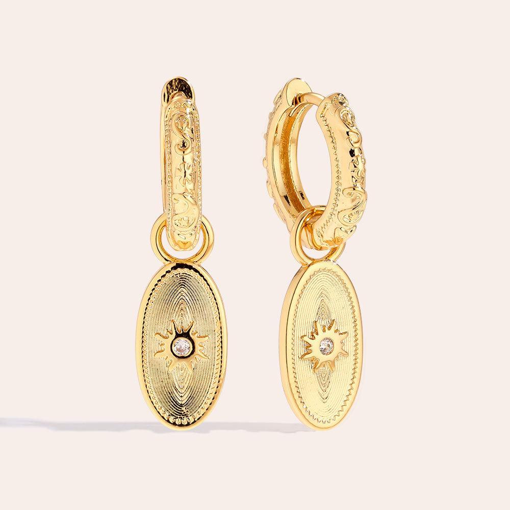 „Elinella“ Oval Frame Vergoldete Ohrringe-Goldharmonie