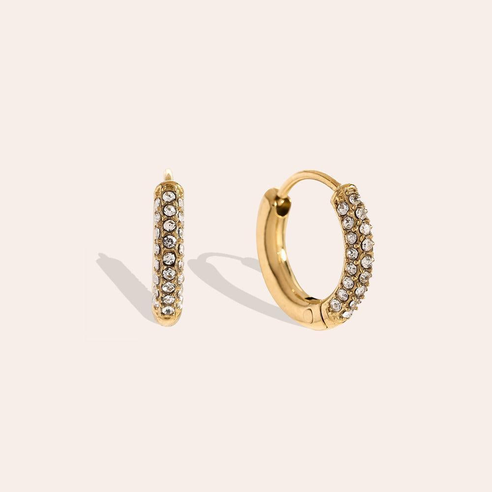 „Elinora“ Diamond Hoop Ohrringe-Goldharmonie