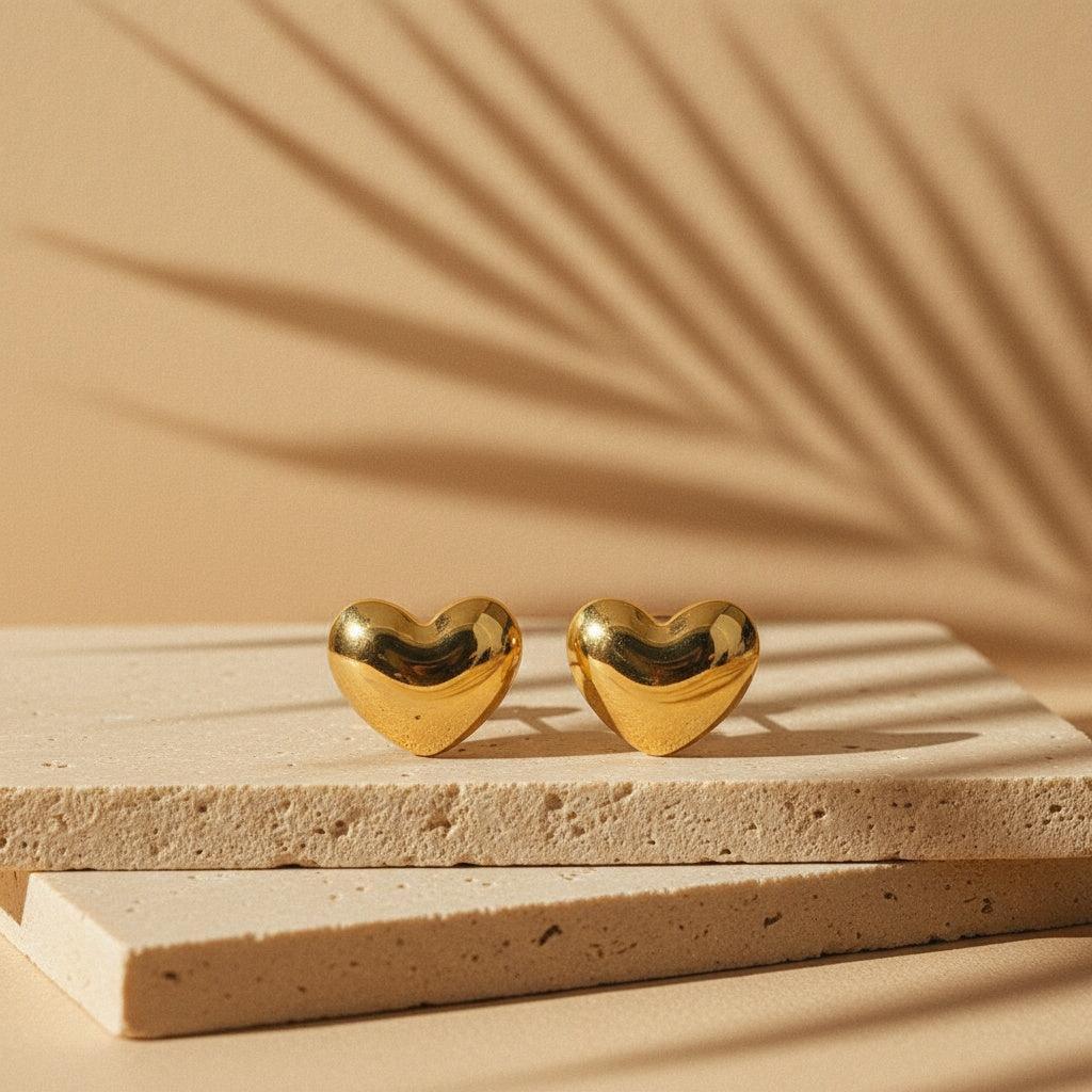 „Elirya“ – Edelstahl-Ohrstecker mit Herzdesign, 10 mm