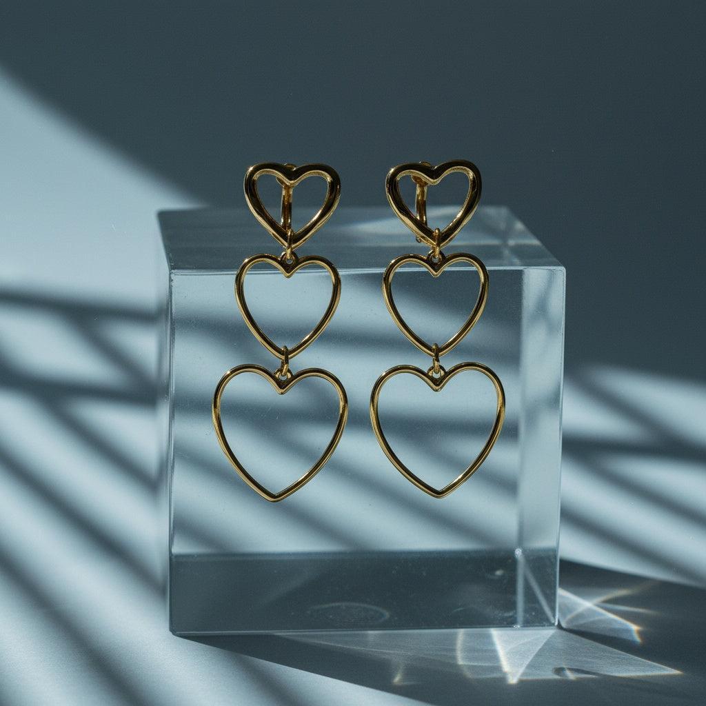 „Elisara“ Heart Chain Ohrringe