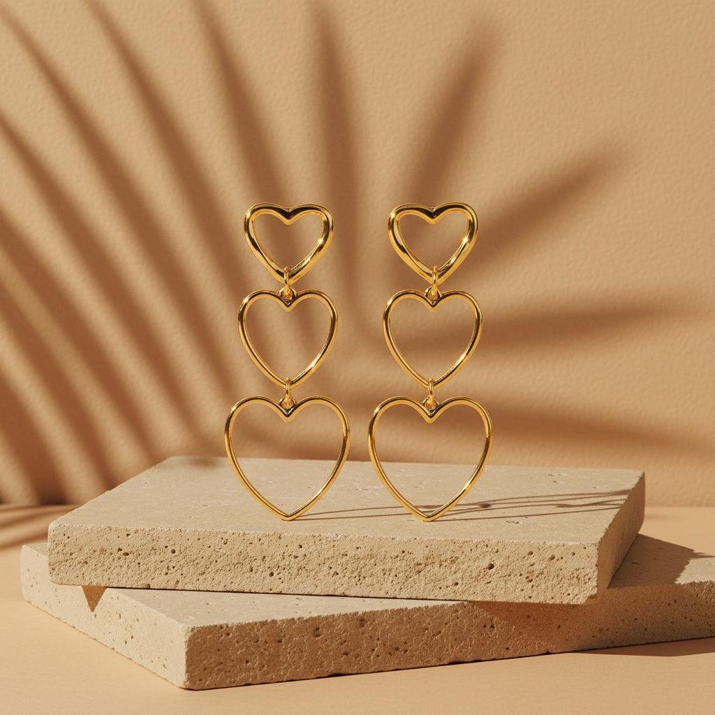 „Elisara“ Heart Chain Ohrringe