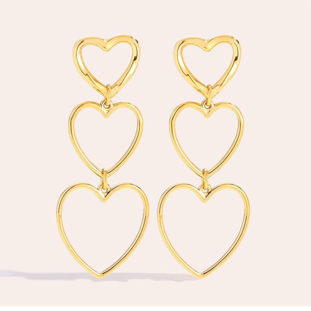 „Elisara“ Heart Chain Ohrringe-Goldharmonie