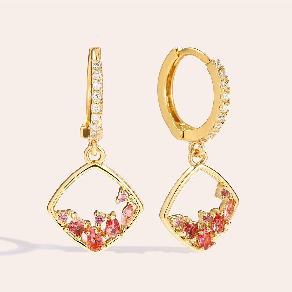 „Elonara“ Lovely Diamonds Frame Vergoldete Ohrringe