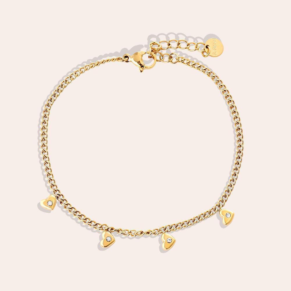 „Elovia“ Mini Hearts With Diamond Armband-Goldharmonie