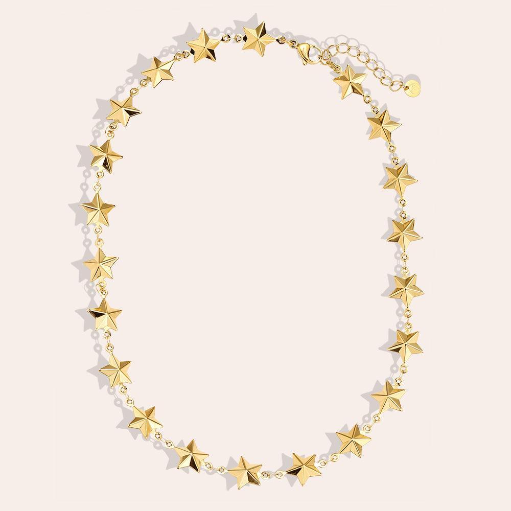 "Elowmirara" Chained Stars Edelstahl Halskette-Goldharmonie