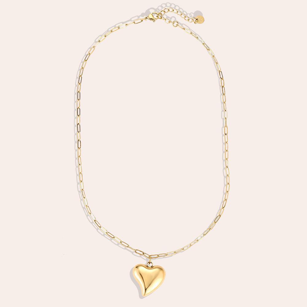 "Eylaionaya" Warm Heart Edelstahl Halskette-Goldharmonie