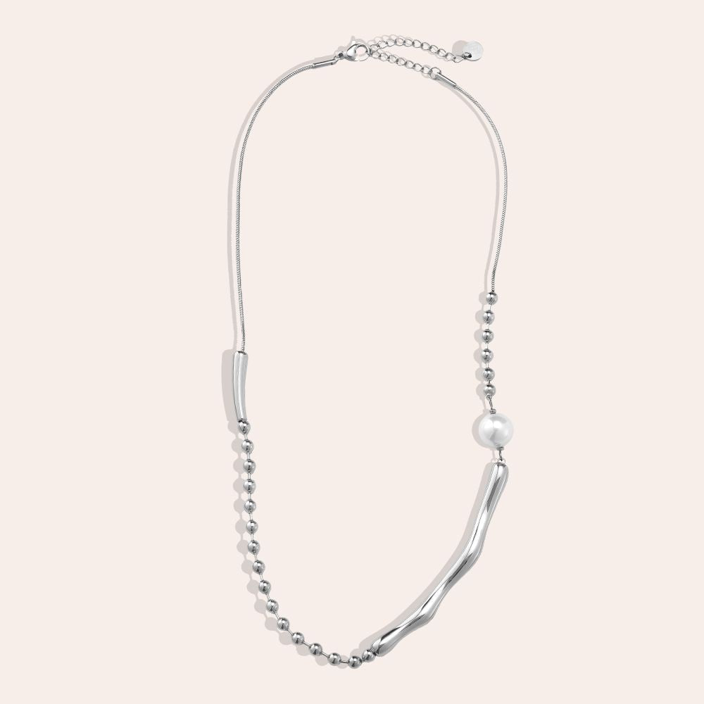 "Eylarara" Multi Chain With Pearl Edelstahl Halskette