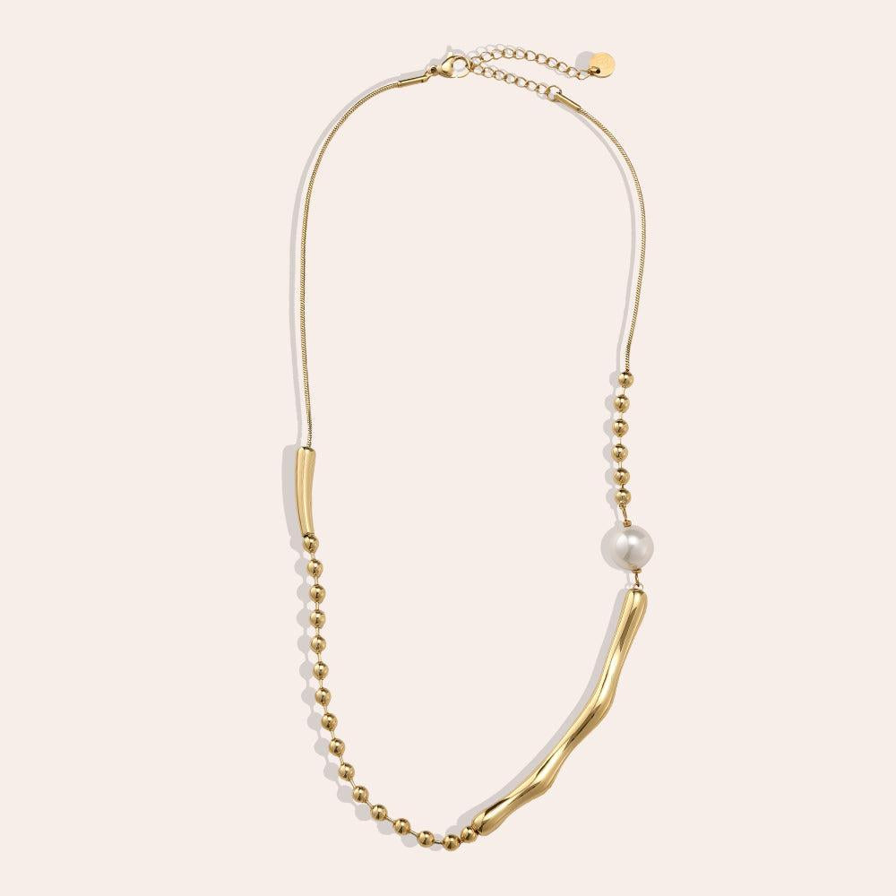 "Eylarara" Multi Chain With Pearl Edelstahl Halskette-Goldharmonie